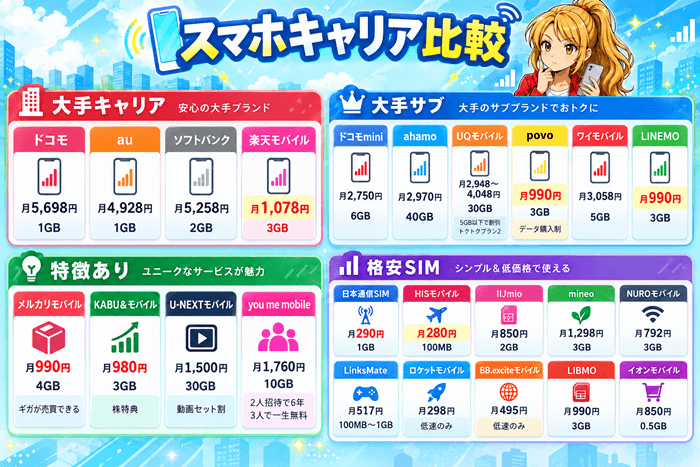 スマホキャリア比較9月