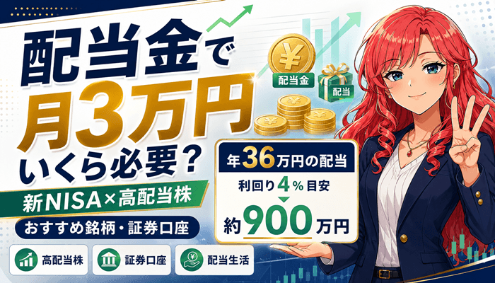高配当株で月3万配当金生活サムネ