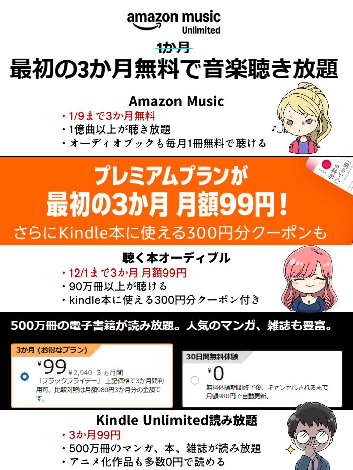 Amazonブラックフライデーサブスク