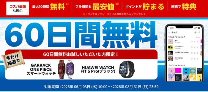 楽天ミュージックのキャンペーン
