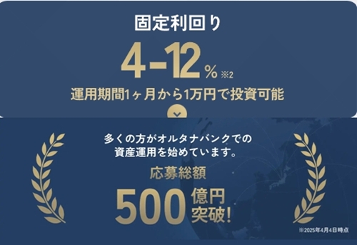 オルタナバンクの利回り