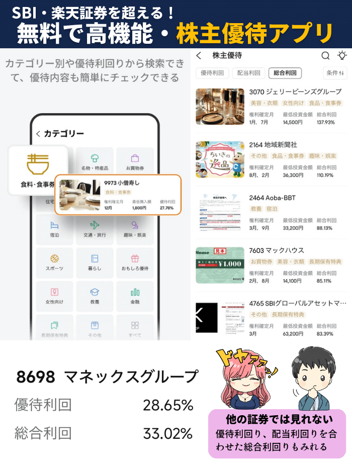 moomoo証券の株主優待検索アプリ