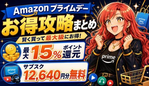 Amazonプライデーセールで最大15％ポイント還元＆サブスク12,640円分無料の攻略法
