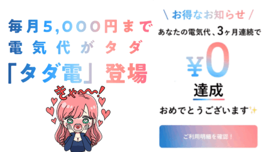 5,000円まで0円のタダ電は本当にお得？東京電力などで月額6,000円以下なら乗り換え◎