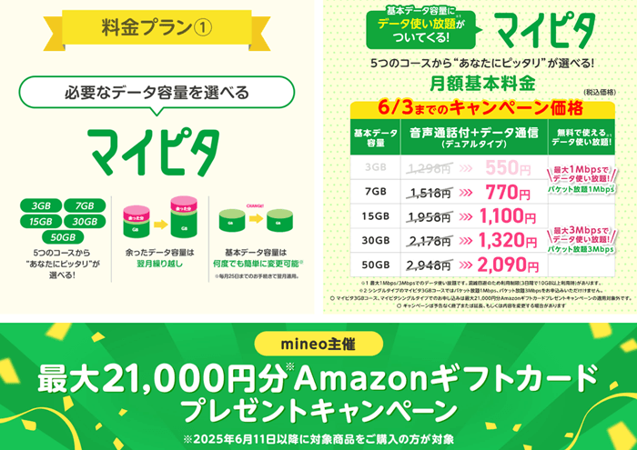 マイネオとAmazon