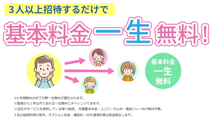 ユーミーモバイル3人招待