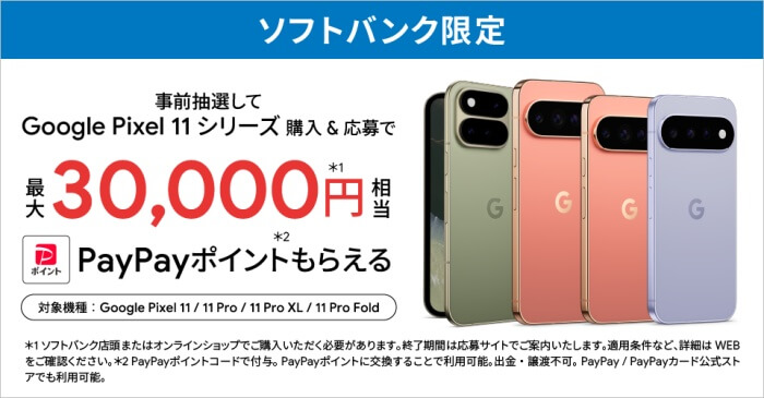 ソフトバンク限定 Google Pixel 購入特典