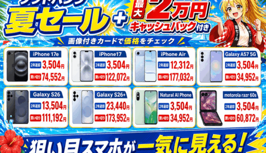 ソフトバンク夏トクモバイルフェアは8/28で終了｜現金2万円キャッシュバックは8/31まで継続