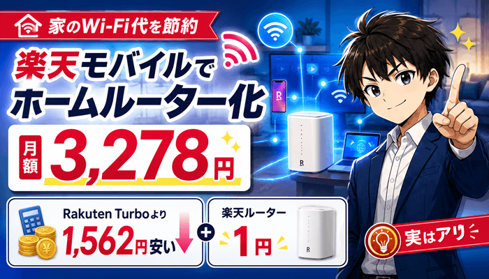 楽天モバイルのホームルーター化サムネ