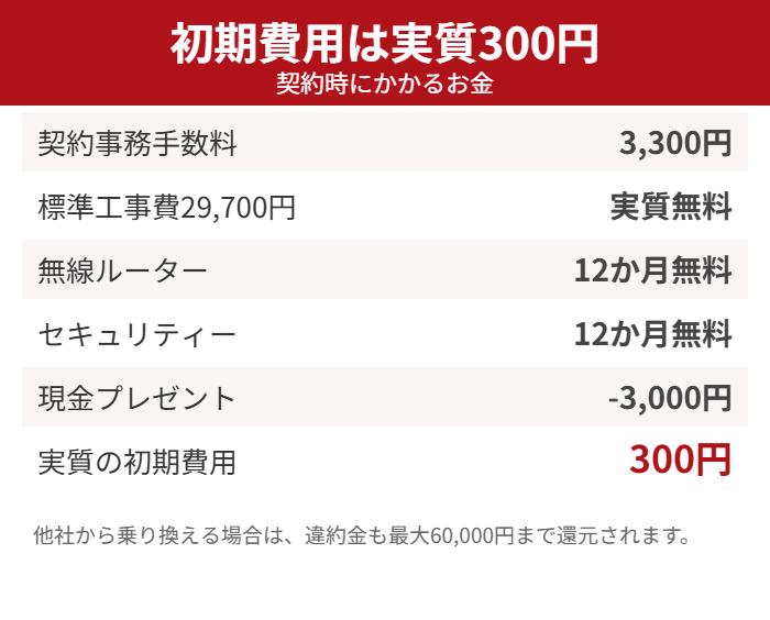 eo光の初期費用の内訳
