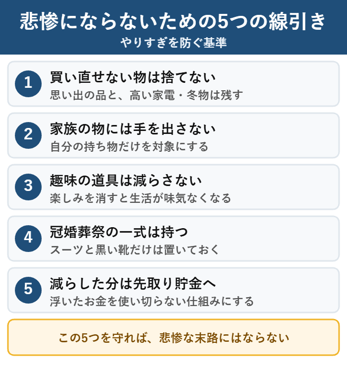 ミニマリストでやりすぎを防ぐための5つの基準