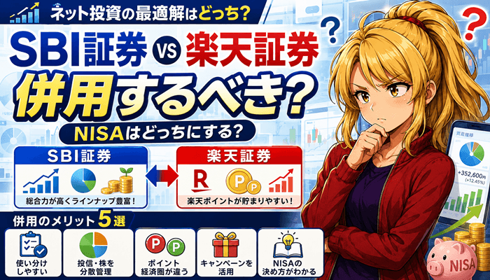 SBI証券と楽天証券は両方サムネ