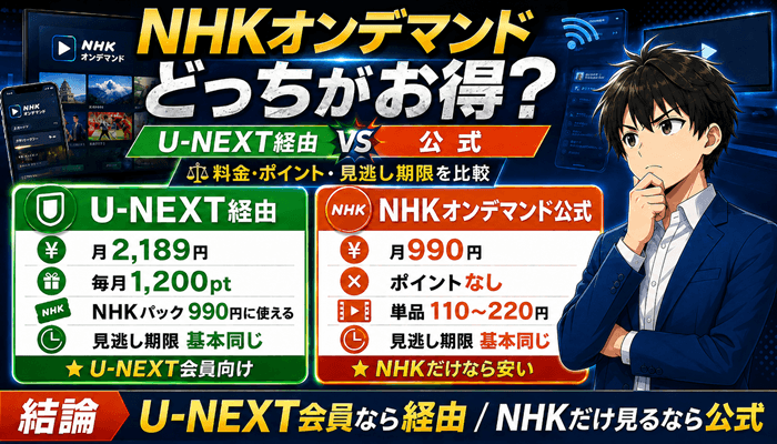 NHKオンデマンドとU-NEXTのサムネ