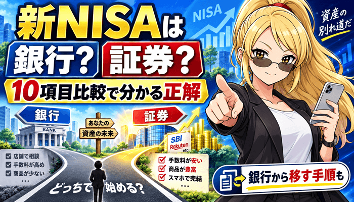 新NISAは銀行と証券会社のどっちサムネ