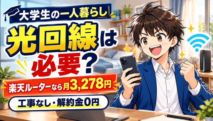 大学生の一人暮らしの光回線サムネ