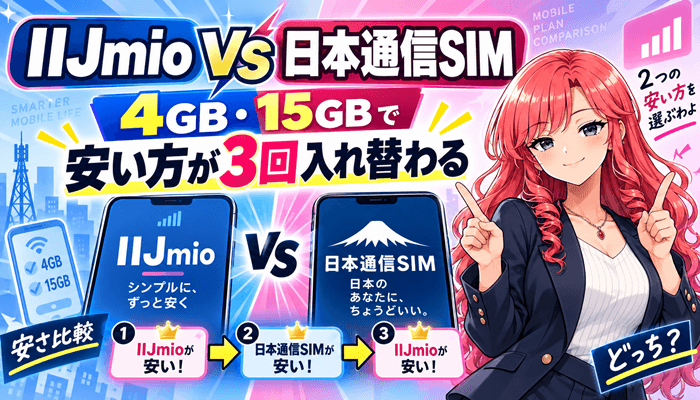IIJmioと日本通信SIMサムネ