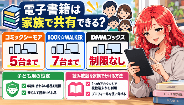 電子書籍は家族で共有できるサムネ