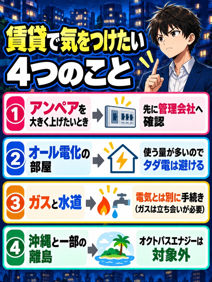 賃貸で電気の契約をするときに気をつけたい4つのこと