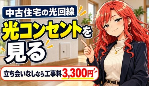 中古住宅の光回線は光コンセントを見る｜立ち会いなしなら3,300円