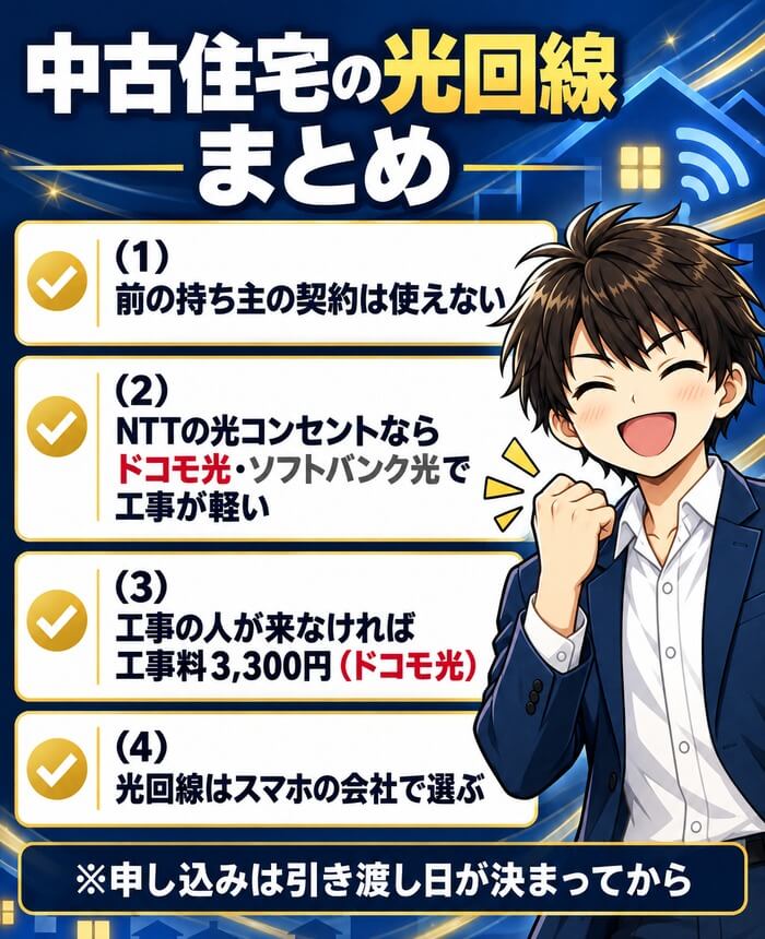 中古住宅の光回線のまとめ