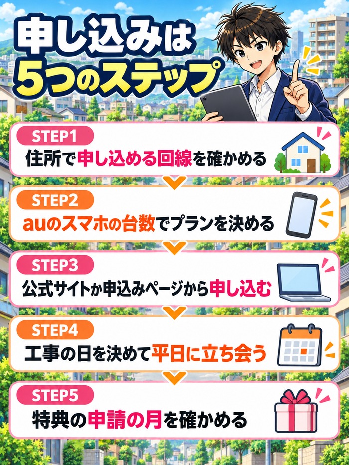 eo光とauひかりの申し込み5つのステップ