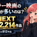 ホラー映画の配信が多いのはU-NEXTの見放題2,214作品、DMM TVは812作品