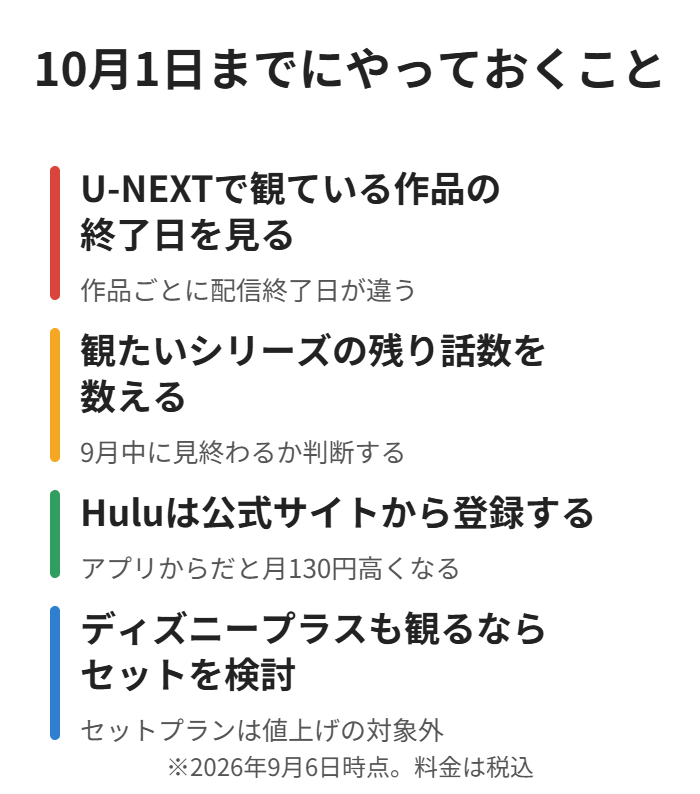 U-NEXTの終了日確認・Huluは公式から登録・セットプランの検討