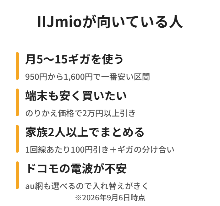 5〜15ギガの人、端末も買う人、家族でまとめる人向け