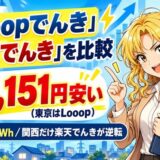 Looopでんきと楽天でんきを比較|東京はLooopが年2万円安い