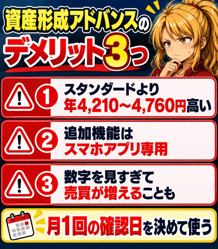 資産形成アドバンスコースのデメリット3つ