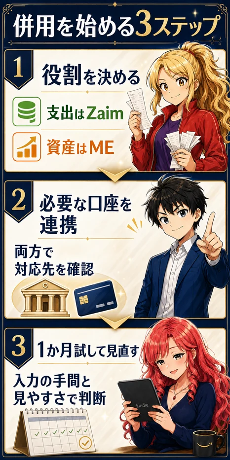 マネーフォワードとZaimの併用を始める3ステップ