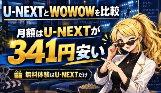 U-NEXTとWOWOWを比較｜月額はU-NEXTが341円安い