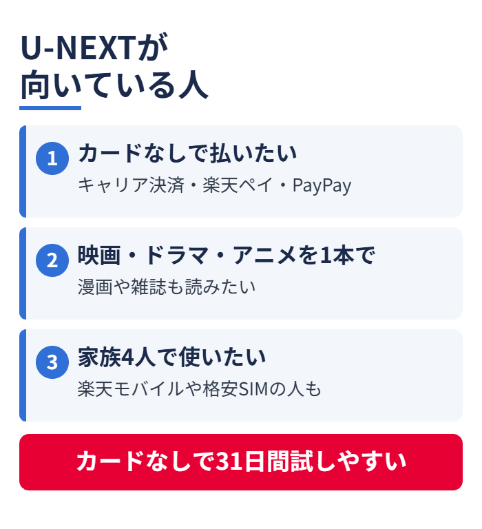 U-NEXTが向いている人