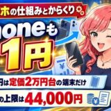 1円スマホの仕組みとからくり。iPhoneも月1円、一括1円は定価2万円台の端末だけ、値引きの上限は44,000円