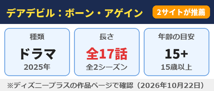 デアデビル:ボーン・アゲイン(全17話・年齢の目安15+)