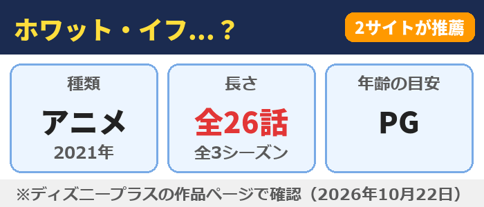 ホワット・イフ...?(全26話・年齢の目安PG)