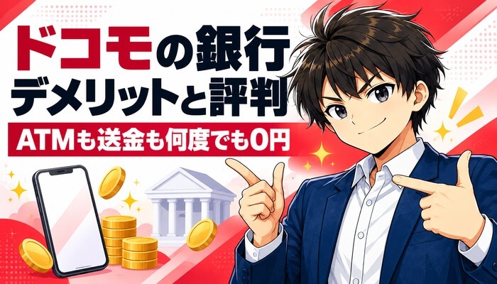 ドコモの銀行のデメリットと評判（ATMも送金も何度でも0円）