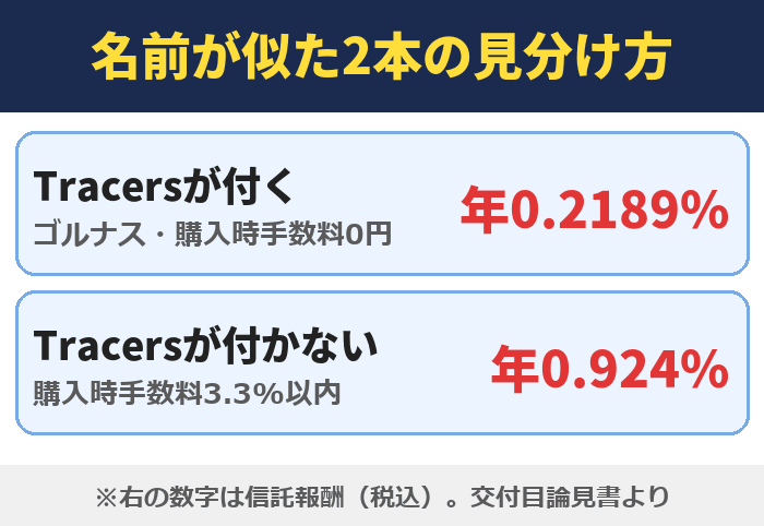 名前が似た2本の見分け方（Tracersが付くか）