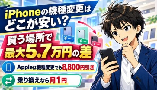 iPhoneの機種変更はどこが安い？買う場所で最大5.7万円の差