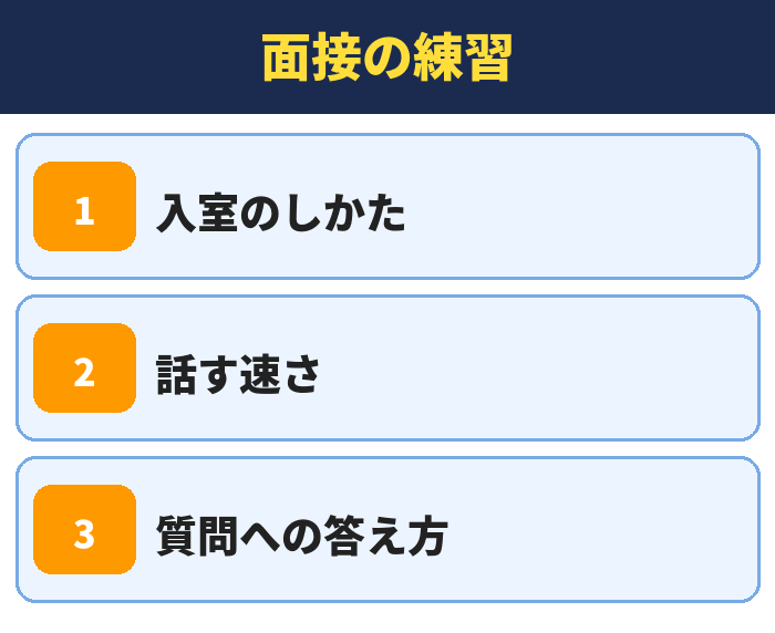 就職カレッジ|面接の練習(入室のしかた・話す速さ・質問への答え方)