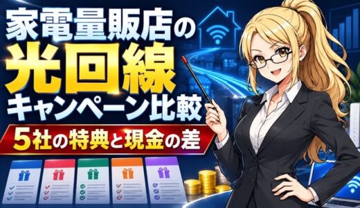 家電量販店の光回線キャンペーン比較｜5社の特典と現金の差