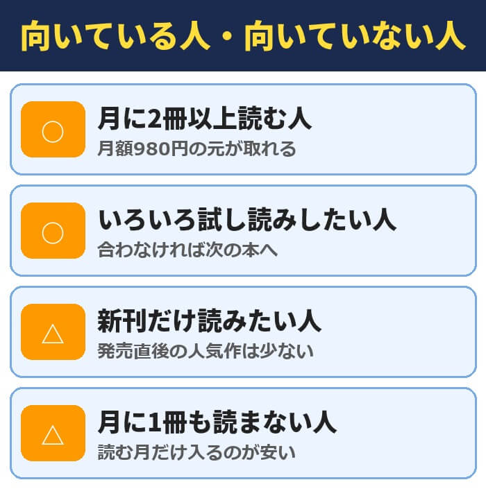 Kindle Unlimitedが向いている人・向いていない人