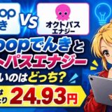 Looopでんきとオクトパスエナジー比較｜安いのはどっち（分かれ目は1kWhあたり24.93円）