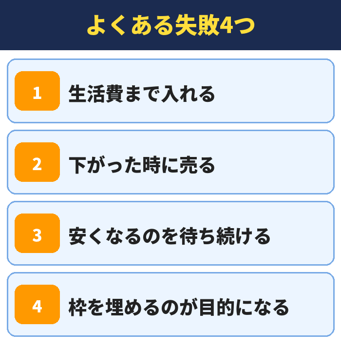 NISAの一括と積立でよくある失敗4つ