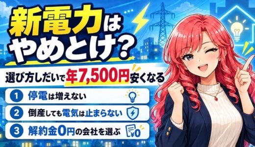 新電力はやめとけ？｜選び方しだいで年7,500円安くなる