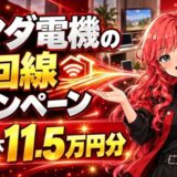 ヤマダ電機の光回線キャンペーン。特典は最大11.5万円分